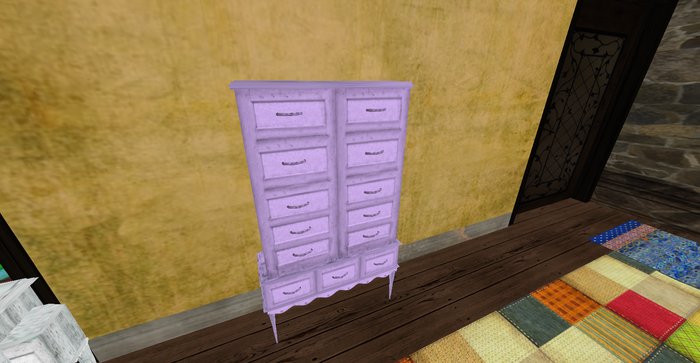 ALMOST FREE! WHIMSY  LILAC SHABBY CHIC RUSTIC TALLBOY DRESSER CHEST