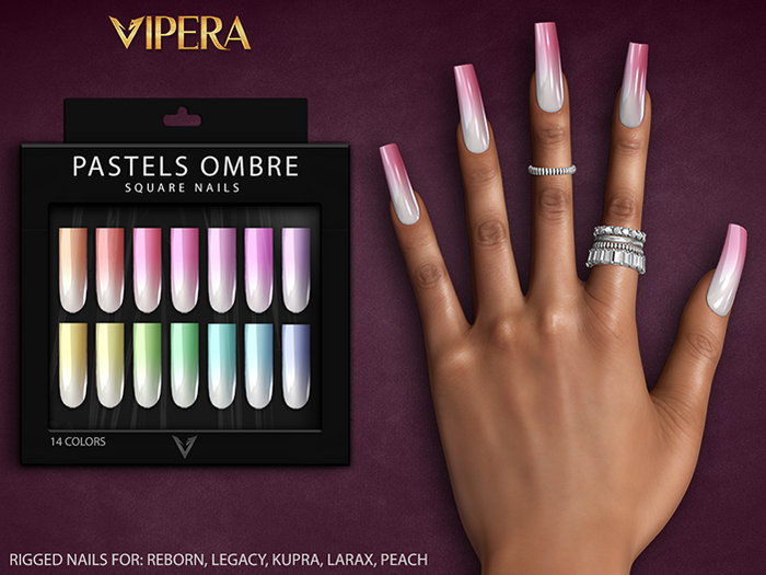 [VIPERA] Pastels Ombre - Square Nails