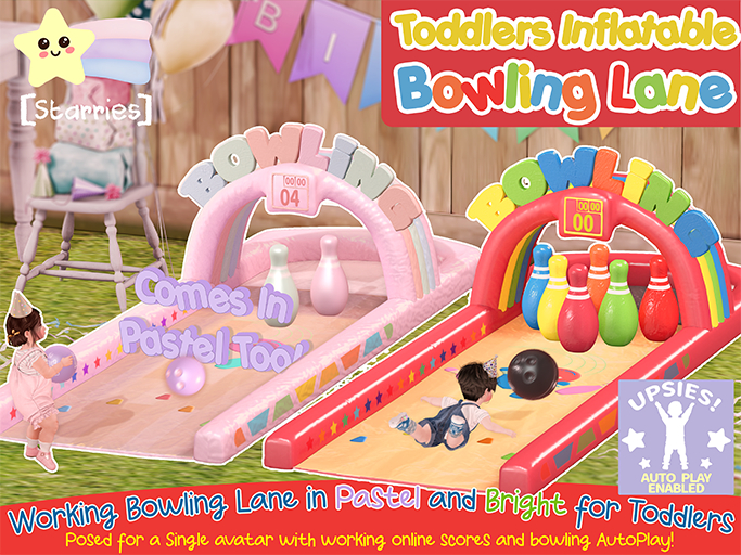 [Starries] Inflatable Bowling Lane for Toddlers with AutoPlay!