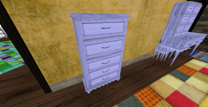 ALMOST FREE! WHIMSY  BLUE  SHABBY CHIC RUSTIC DRESSER CHEST