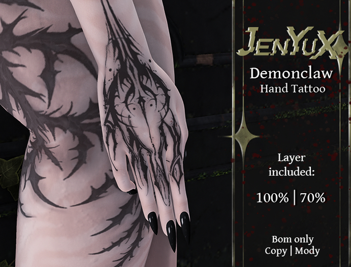 ::Jenyux::  Demonclaw Hand Tattoo