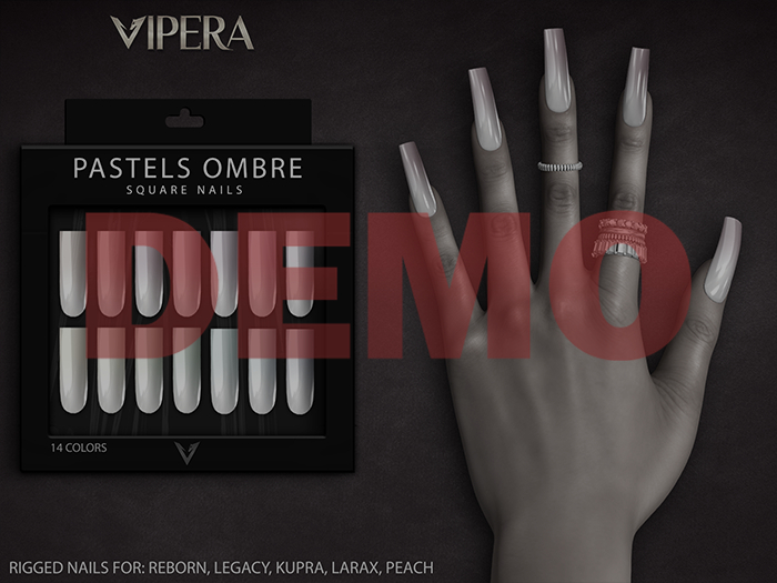 [VIPERA] DEMO Pastels Ombre - Square Nails