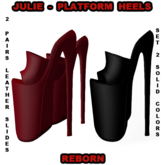 Julie-Leather Heels-Set 2-Solid Colors-Red & Black-Reborn  