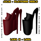 Julie-Leather Heels-Set 2-Solid Colors-Red & Black-Lara X-Lara     