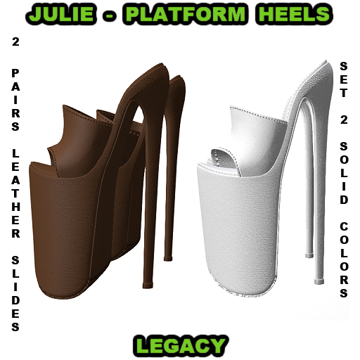 Julie-Leather Heels-Set 2-Solid Colors-White & Brown-Legacy