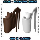 Julie-Leather Heels-Set 2-Solid Colors-White & Brown-Lara X - Lara