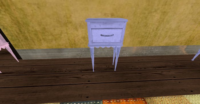ALMOST FREE! WHIMSY BLUE SHABBY CHIC RUSTIC NIGHT STAND TABLE
