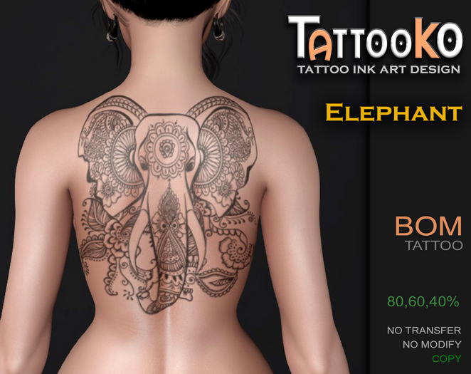 [TattooKO] Tattoo Elephant