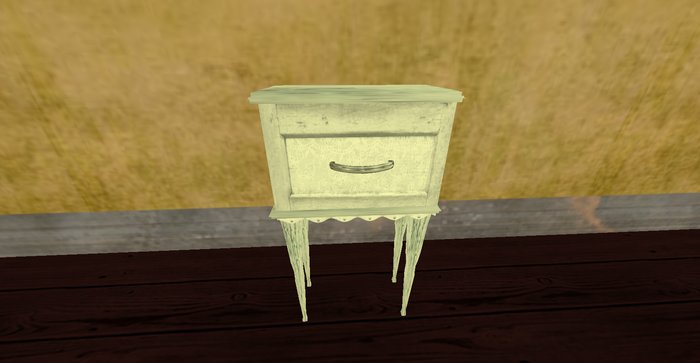 ALMOST FREE! WHIMSY YELLOW  CHIC RUSTIC NIGHT STAND TABLE