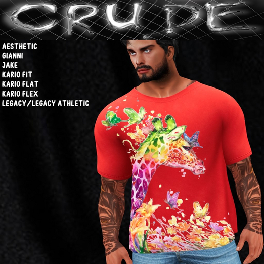 Giraffe Color Tee Men's T-Shirt (MCT)  <Wear Me>