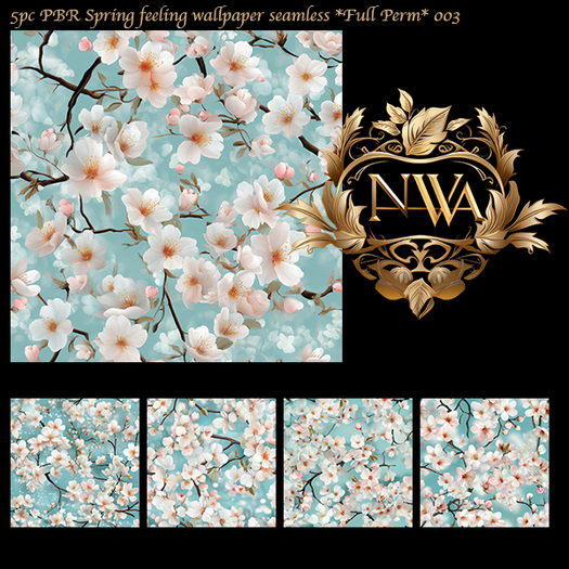 5pc PBR Spring feeling wallpaper texture seamless *Full Perm* 010
