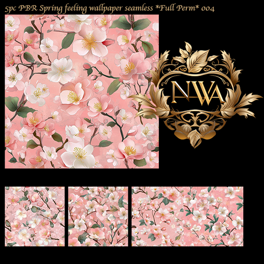 5pc PBR Spring feeling wallpaper texture seamless *Full Perm* 011