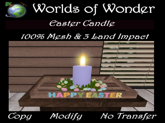WoW Easter Candle & Tray 