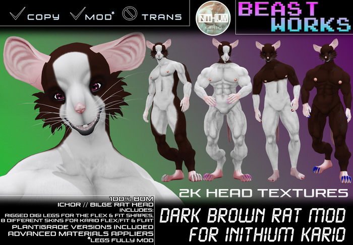 [Beast Works] Dark Brown Rat for INITHIUM Kario