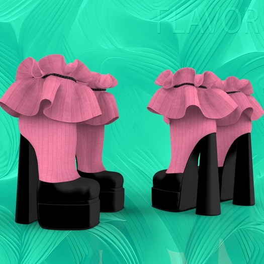 Black Pink Ruffle Heels Legacy