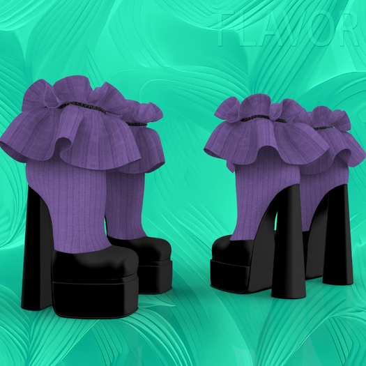 Black Purple Ruffle Heels Legacy