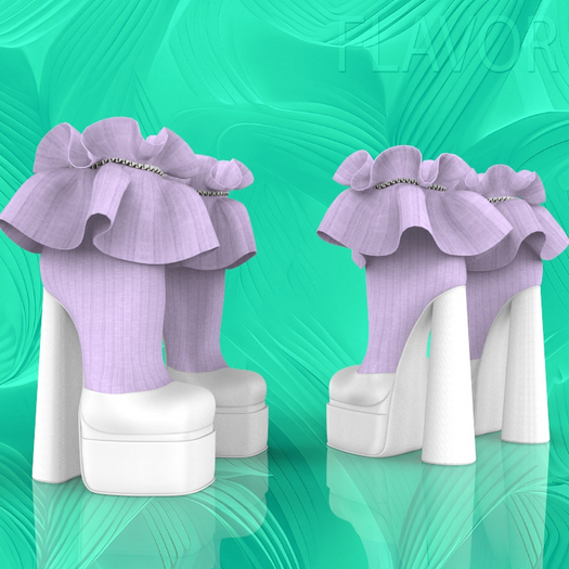 White Lilac Ruffle Heels Reborn