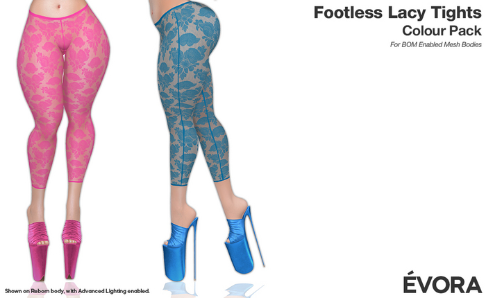 EVORA - Footless Lacy Tights (Colour Pack)