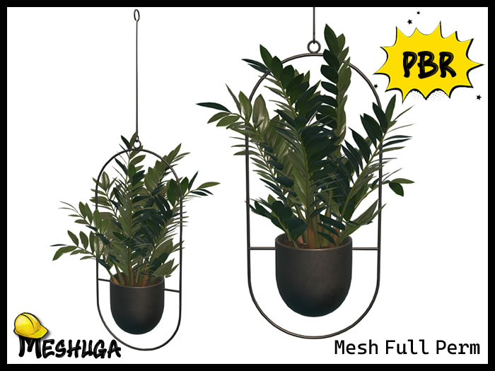 Meshuga E Rondo Second Life Marketplace - Meshuga PBR Zanzibar Gem Plant & Hanging Pot ...
