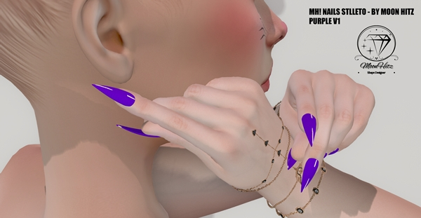 MH!NAILS STLLETO BY MOON HITZ - PUEPLE  V1