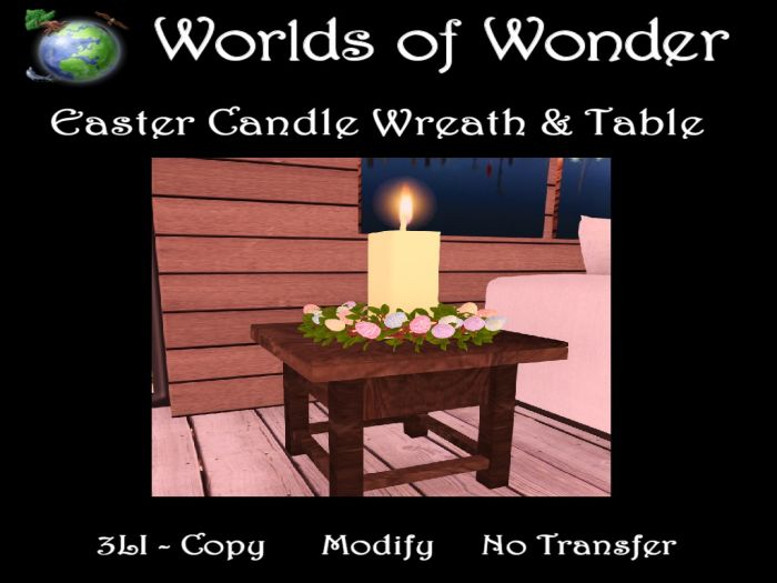 WoW Easter Wreath Candle & Table