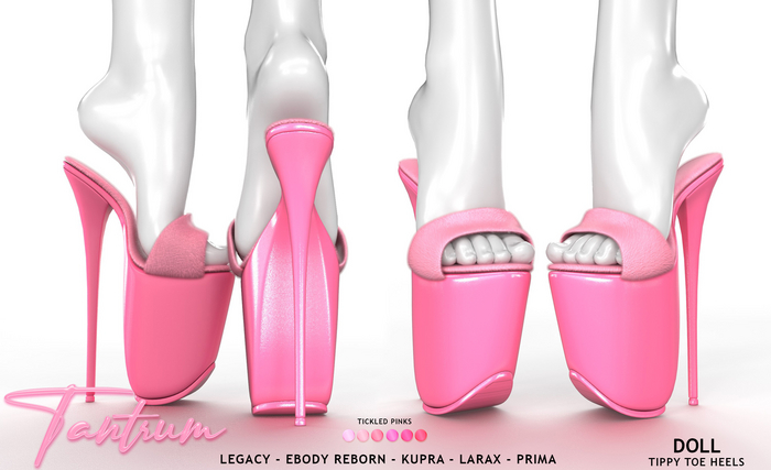 Tantrum - Doll Tippy Toe Heels - Tickled Pinks 