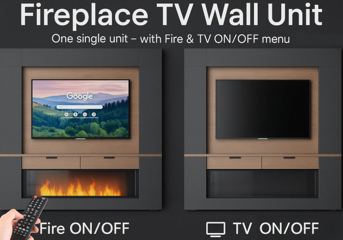 DIFFERENCE - Fireplace TV Wall Unit - grey  