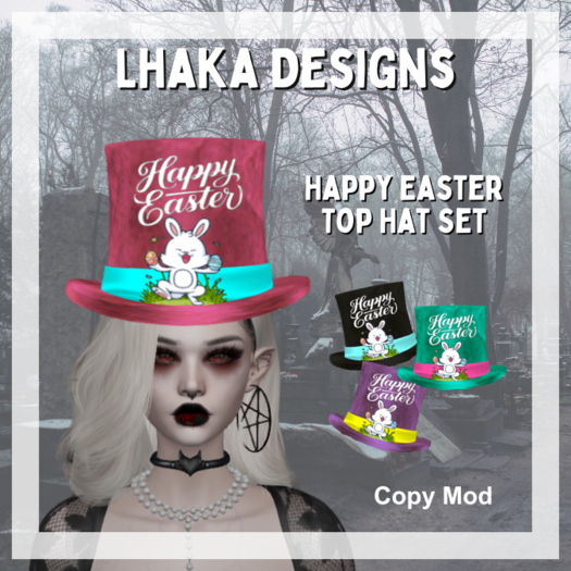 Second Life Marketplace - Happy Easter Fun Top Hat Set