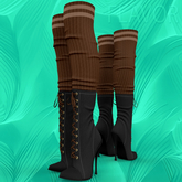 Black Brown Socks Boots Reborn