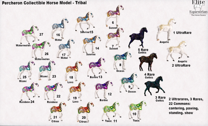 4 *E* Percheron Horse Model Stand Gothic RARE