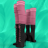 Black Pink Socks Boots Reborn