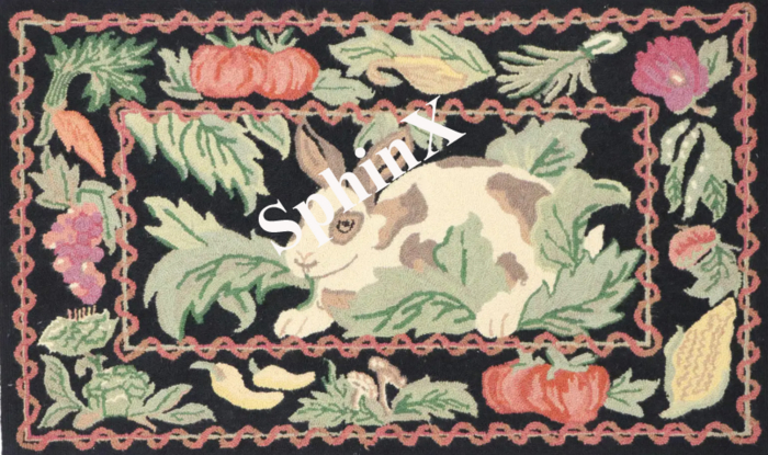 Antique Rabbit Cotton Area Rug (padded) (men)