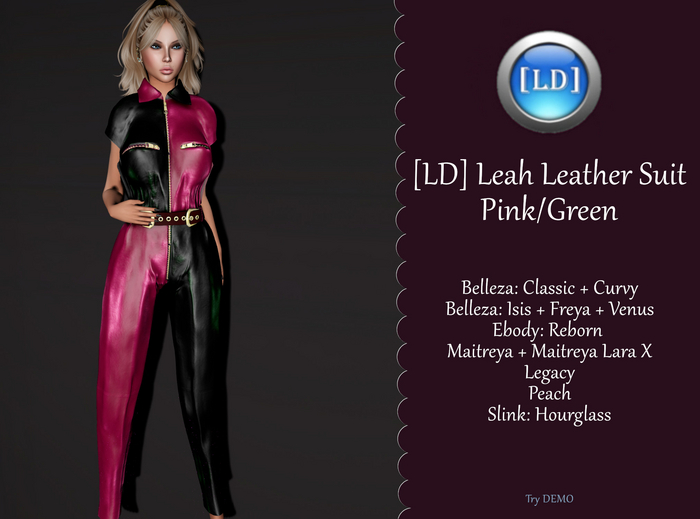 [LD] Leah PINK/GEEN Leather Suit