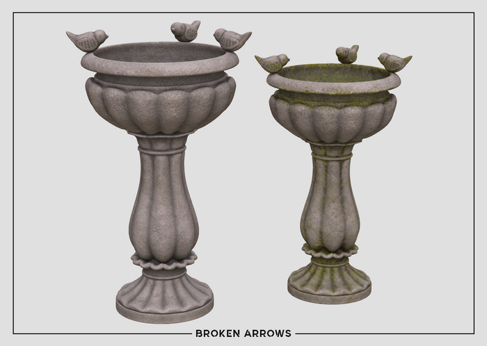 BROKEN ARROWS - Swallow Bird Bath - Stone 