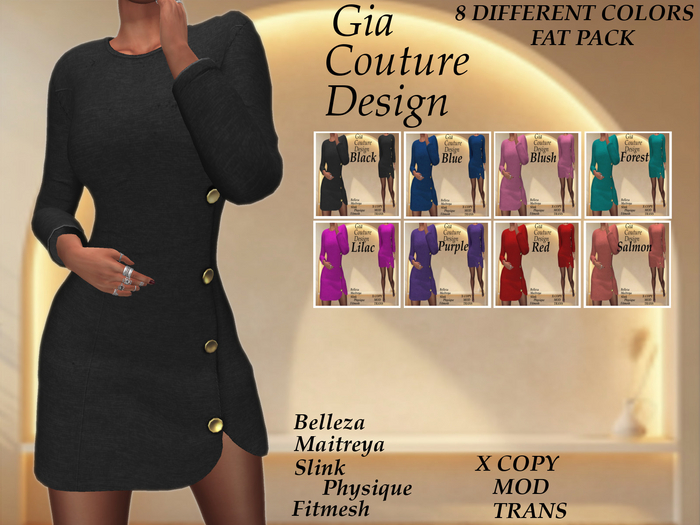 "GCD" Jamie Button Dresses FAT PACK