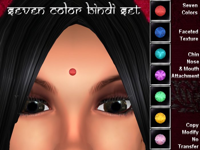 Seven Color Bindi Set