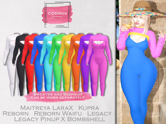 [COSMOS] Carina Bodysuit & Sweater Set Neon / 10 Colors Fatpack