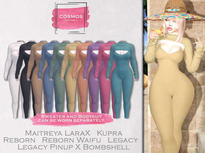 [COSMOS] Carina Bodysuit & Sweater Set / 10 Colors Fatpack
