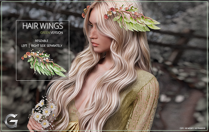 {geek} Hair Wings - green