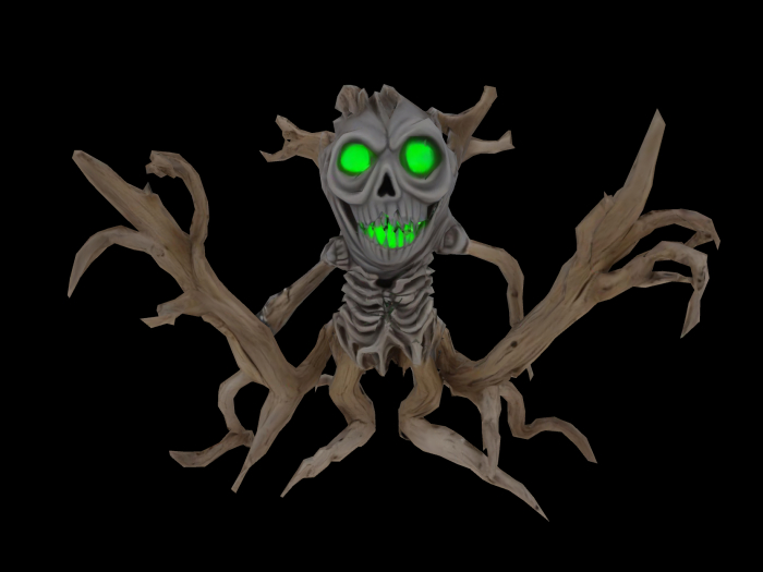 HB: Creepy Wood Skeleton Statue FuLLPERM
