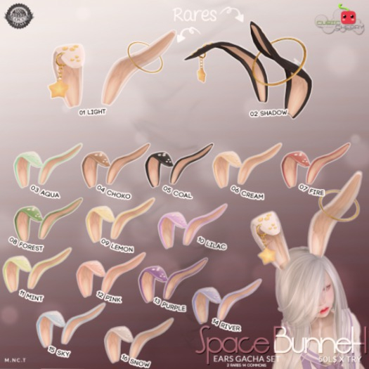 02{Space BunneH} ears  shadow .::Cubic Cherry ::. RARE