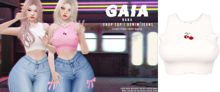 Gaia - nana crop top - white