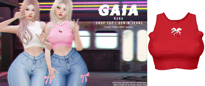 Gaia - nana crop top - red