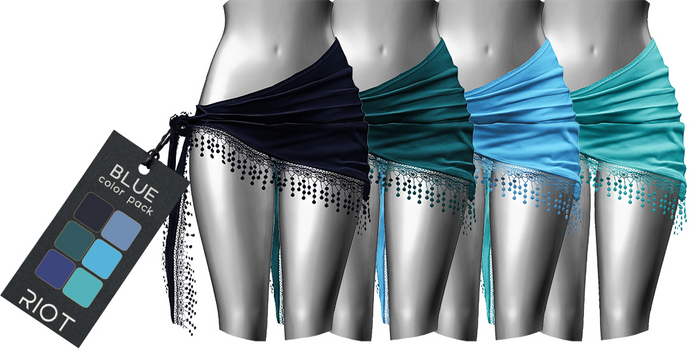 RIOT / Kimiko Wrap Skirt - Blue Pack