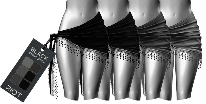 RIOT / Kimiko Wrap Skirt - Black Pack