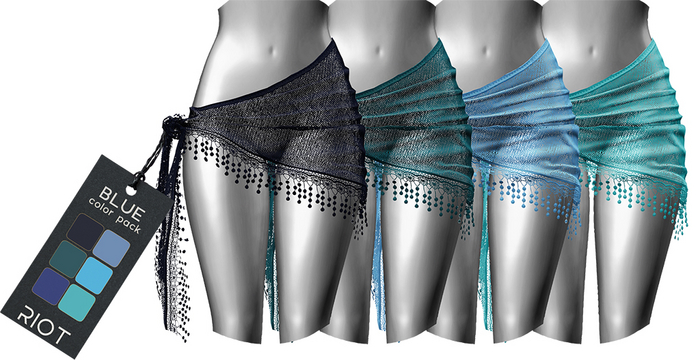 RIOT / Kimiko Wrap Knitted Skirt - Blue Pack