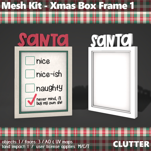 Clutter - Mesh Kit - Xmas Box Frame 1