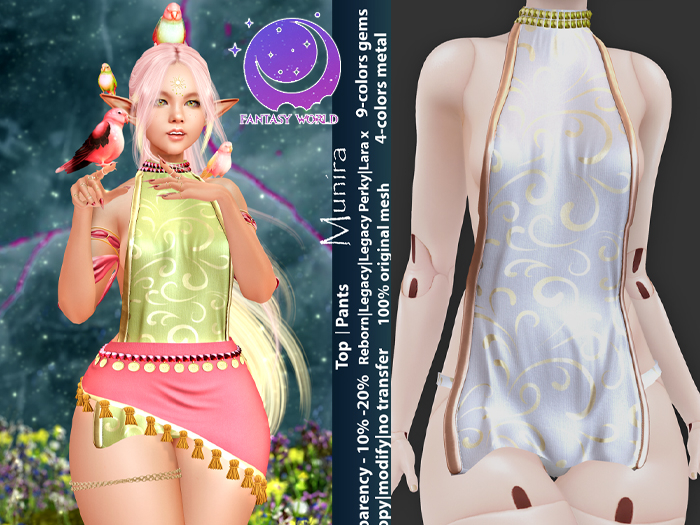 {Fantasy world} Munira top - White