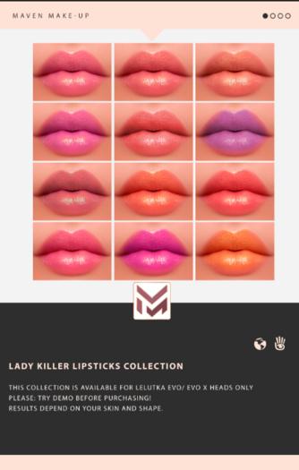 .: MAVEN :. LADY KILLER HD LIPSTICKS FATPACK