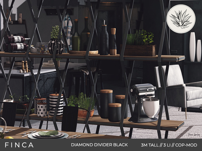 FINCA - diamond divider black 